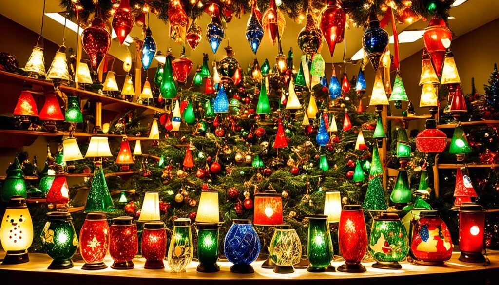 Variedad de lámparas de Navidad