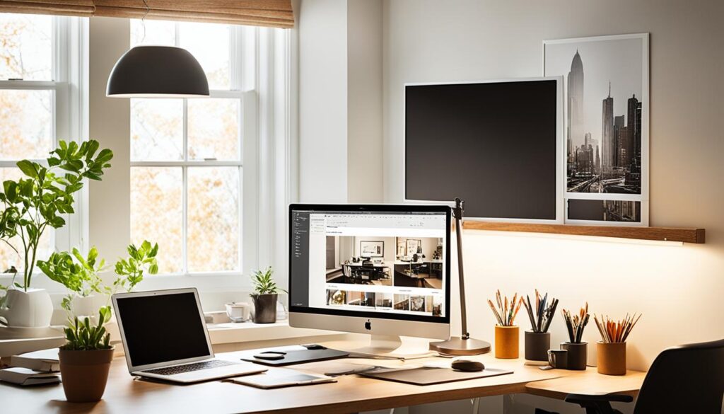 iluminación de zona de trabajo en estudios
