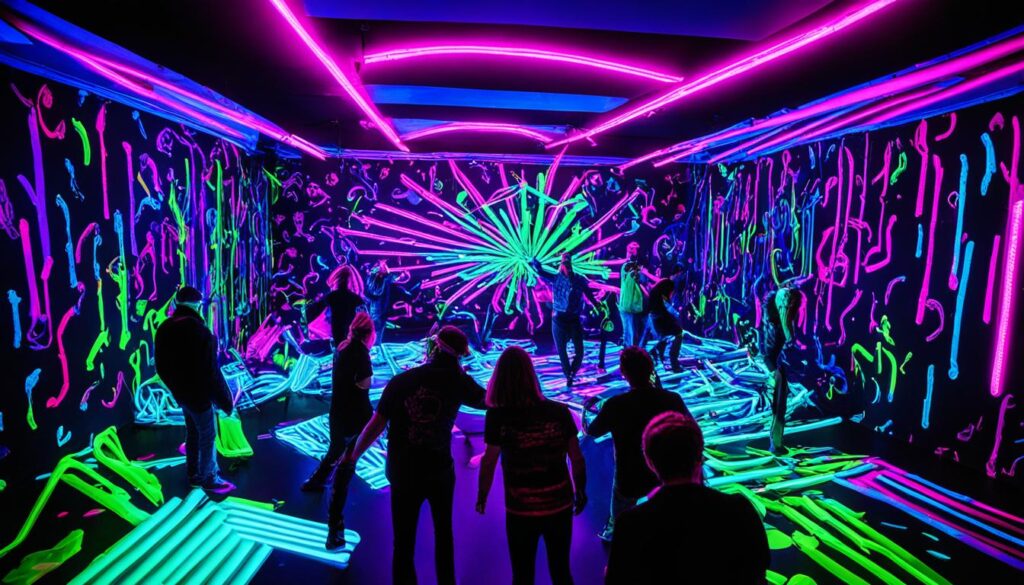 iluminación negra para fiestas
