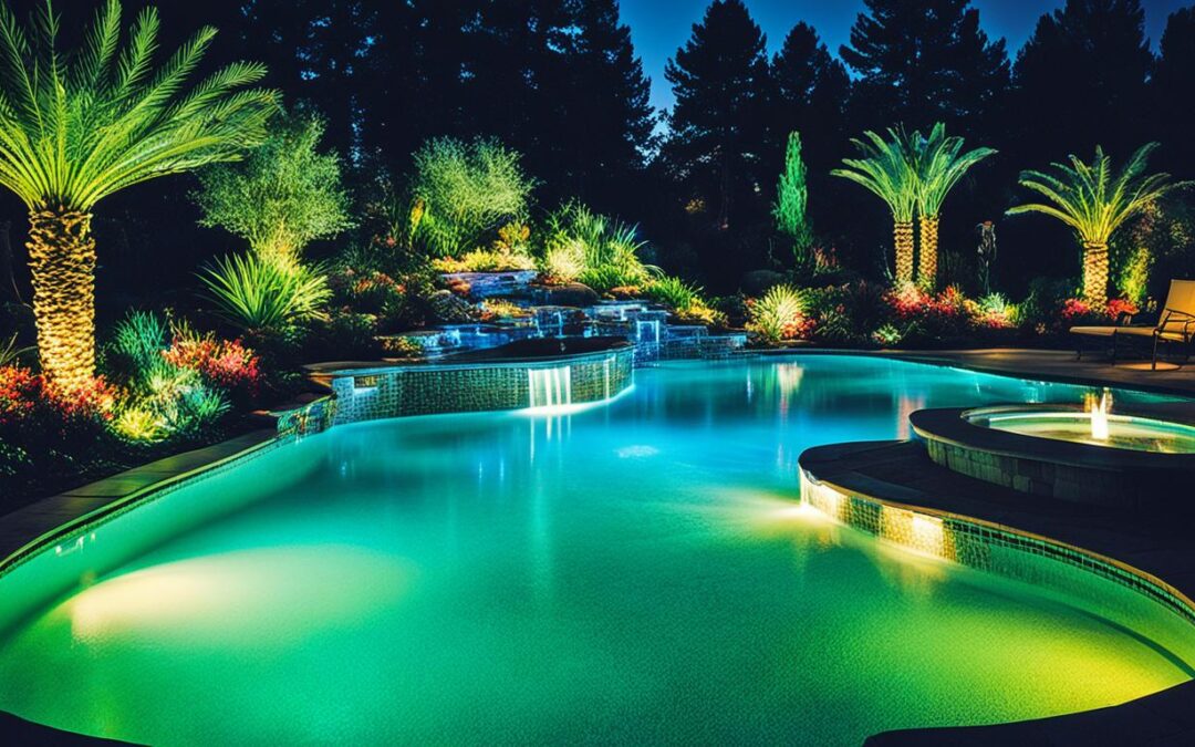 iluminación para piscina
