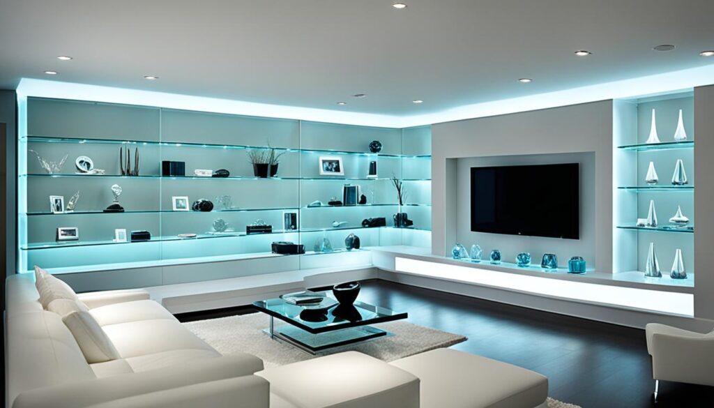 luces led vitrinas salón