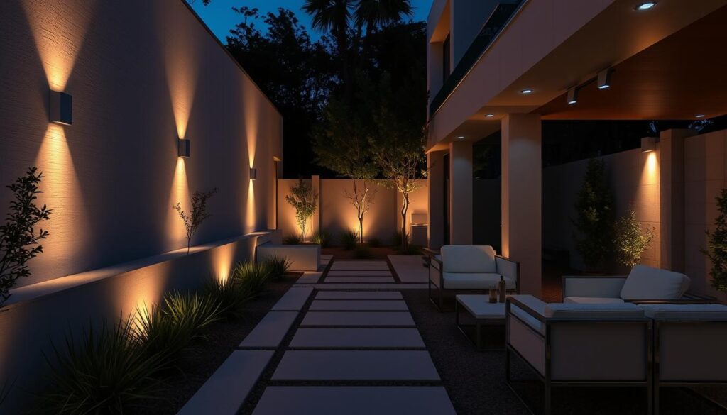 iluminación exterior minimalista