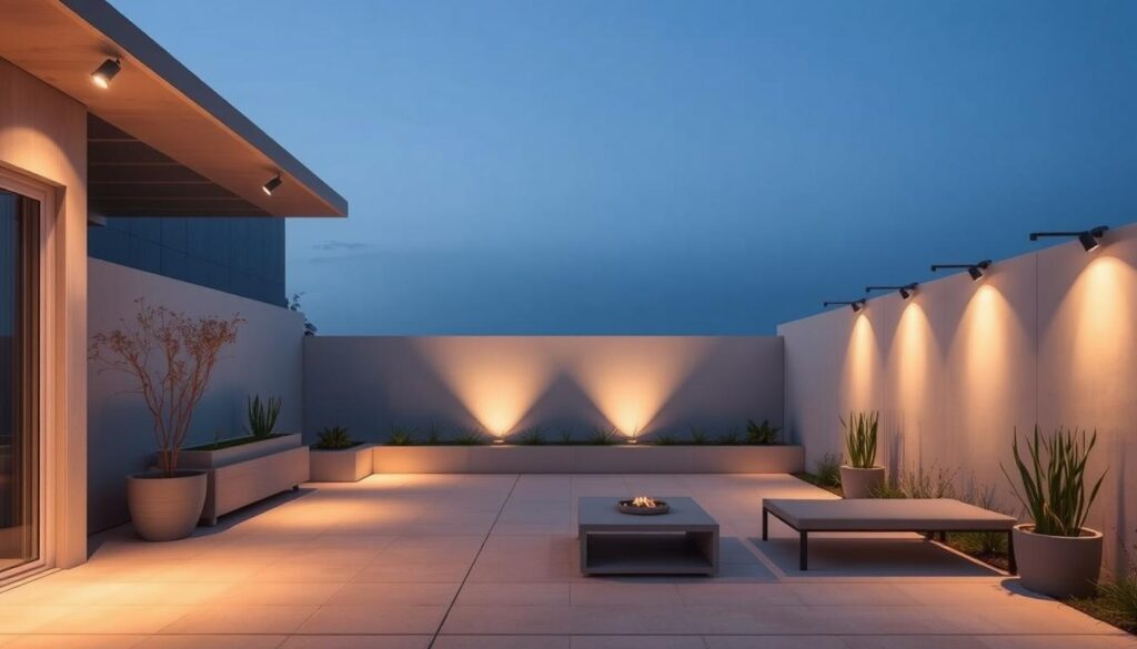 iluminación para terrazas minimalistas