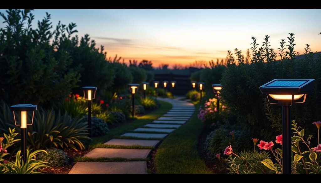 luces solares LED para exteriores