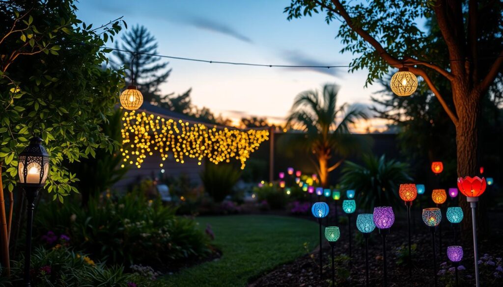 luces solares decorativas para jardín