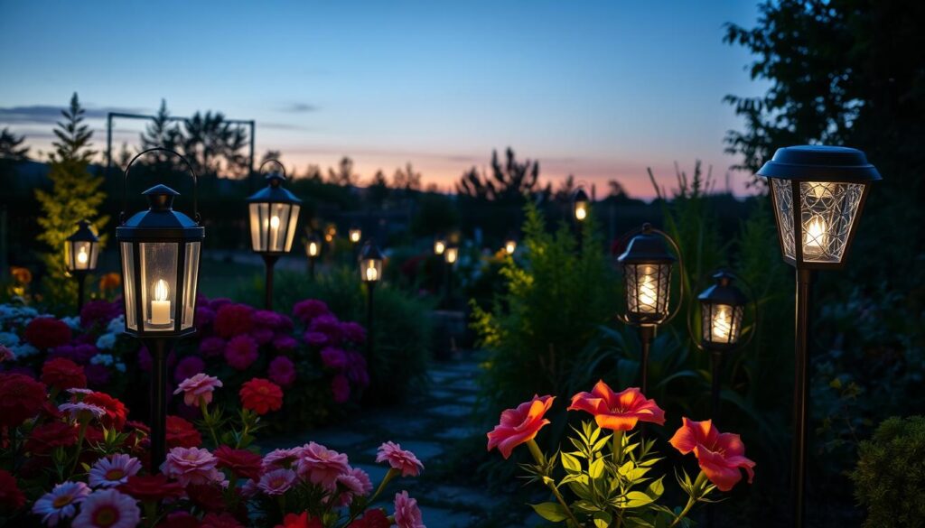luces solares para jardín