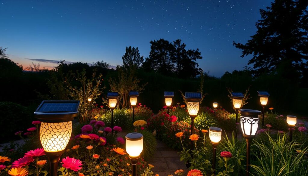 luces solares para jardín