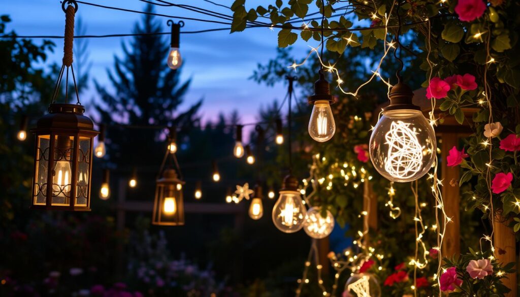 luces colgantes para jardín