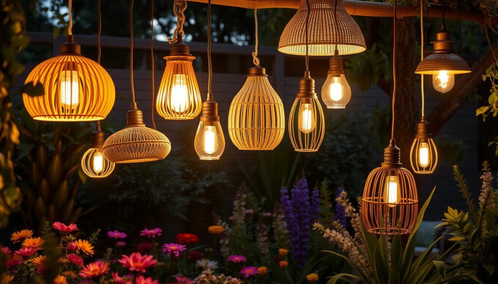 luces colgantes para jardín