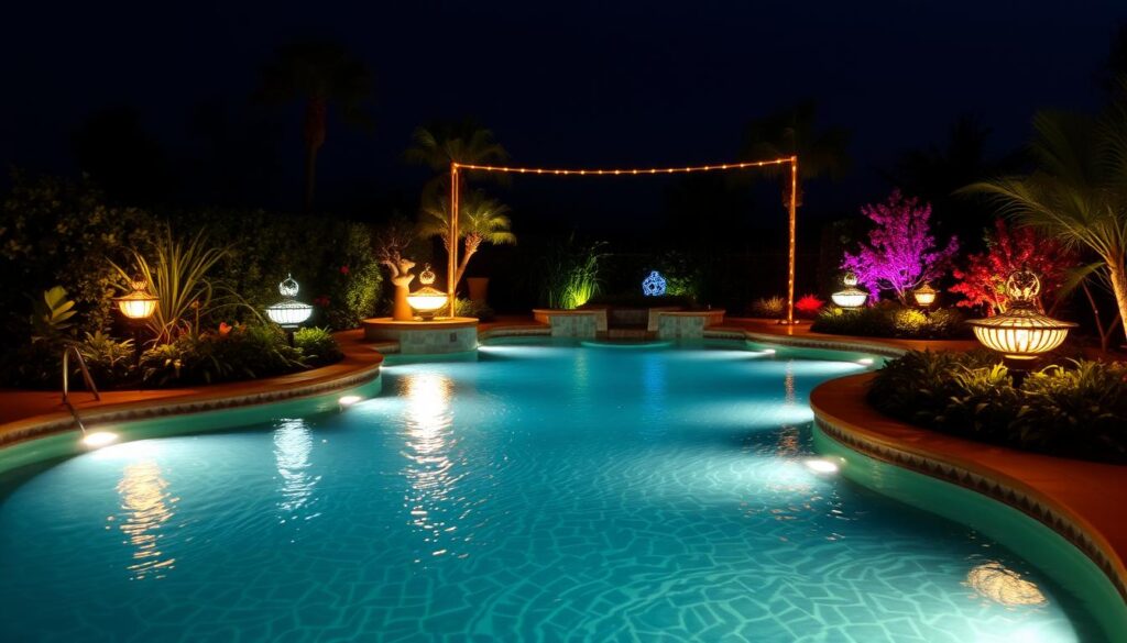 luces decorativas para piscina