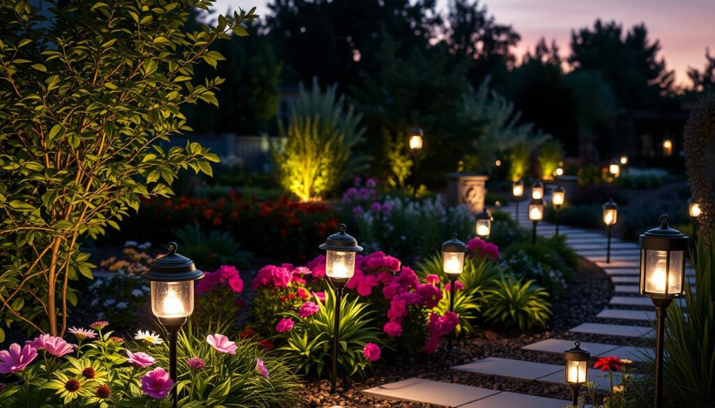 luces solares para jardín